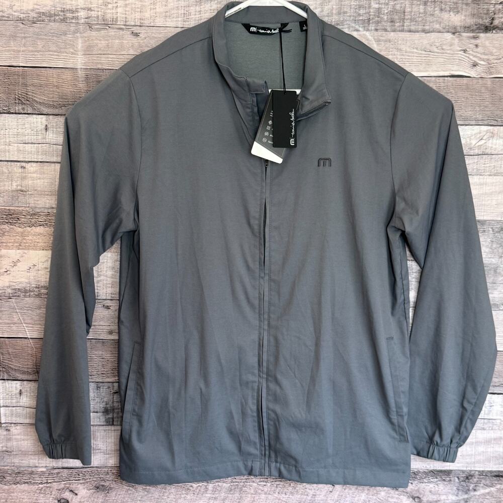 Travis Mathew SurfSide Full Zip Jackets Mens Large Gray Golf Lightweight NEW